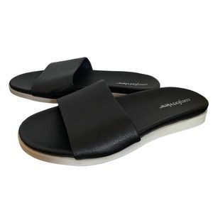 NWOT Comfortview 8WW Black & White Slide Sandals